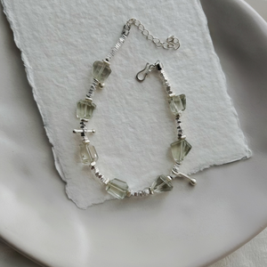 Green Quartz Freeform Multi Bead Bracelet - image