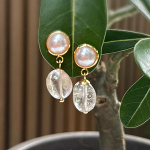 Hermosa white crystal earrings - image
