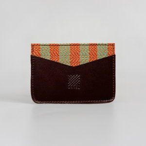 Benguet (Orange Teal) Leather Card Holder - image
