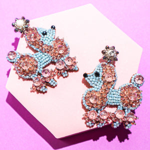 Cotton Candy Poodle Earrings - image