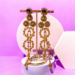 Gold Saturn Earrings - image