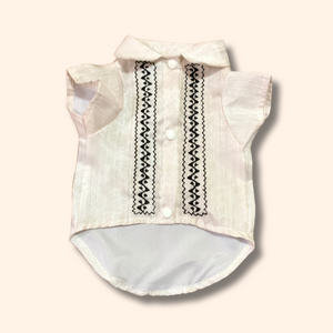 Cream Black Pet Barong by Fil Dog - image