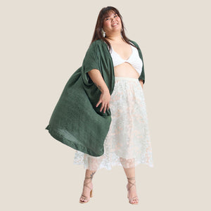 Luntian Flowy Kimono - image