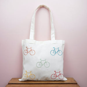 Bicycles on Light Canvas Mini Tote - image