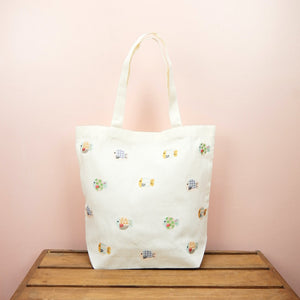 Bubble Fish on Natural Canvas Shoulder Tote - image