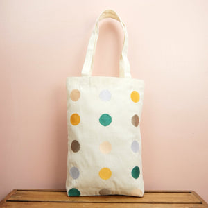 Dots on Natural Canvas Medium Tote - image