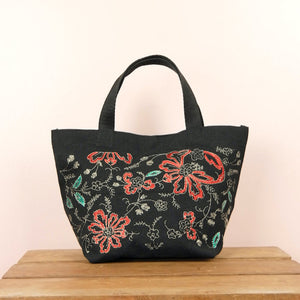 Linda on Black Canvas Small Handbag - image