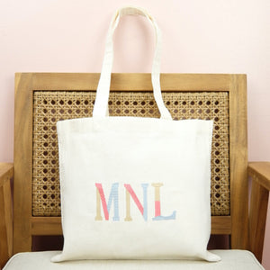 MNL on Small Natural Canvas Tote - image