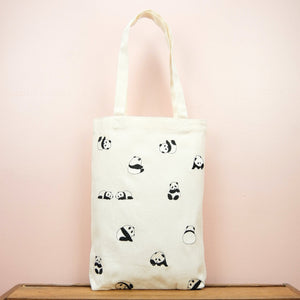 Pandas on Natural Canvas Medium Tote - image