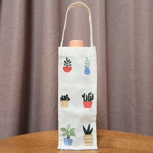 Plants Are Our Friends on Natural Canvas Water Bottle Bag - image