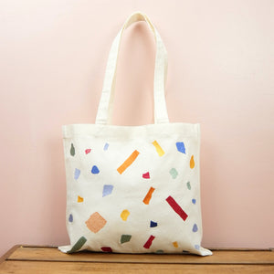 Shapes on Small Natural Canvas Tote - image
