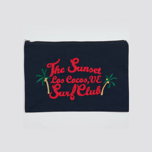 Sunset Surf Club on Navy Canvas Clutch - image