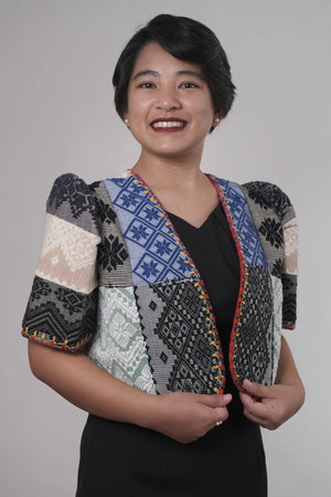 Tagpi  (Patchwork) Pinilian Bolero with Itneg Embroidery - image