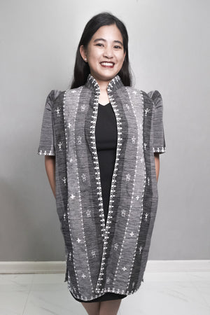 Tiniri Long Filipiniana with Itneg Embroidery - image