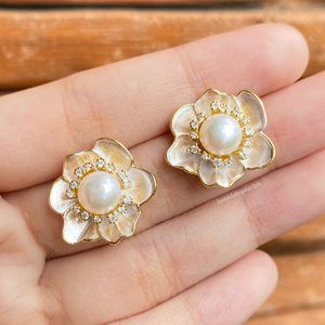 Haven Freshwater Pearl Stud Earrings - image