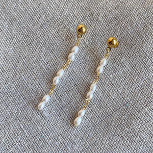 Kitty Freshwater Pearl Dangling Earrings - image