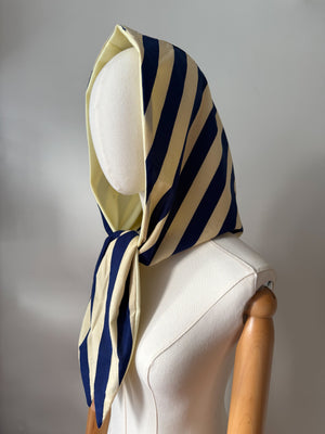 Hood-scarf in Stripes and Butter yellow - image