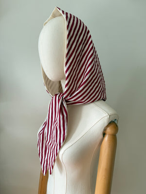 Hood-scarf in Stripes and Cream - image