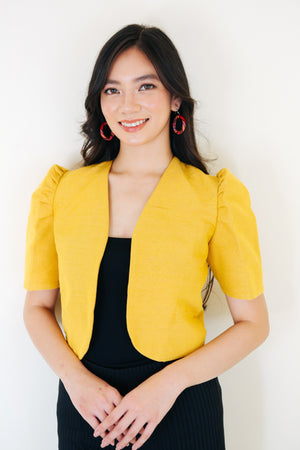 HANDWOVEN FILIPINIANA BOLERO (YELLOW INABEL)