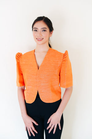 HANDWOVEN FILIPINIANA BOLERO (ORANGE INABEL)