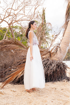 Emma Open Back Top in Maroon Lion - image