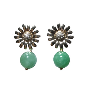Butmese Jade Sunflower Earrings - image