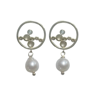Circles Saltwater Pearl Earrings - image