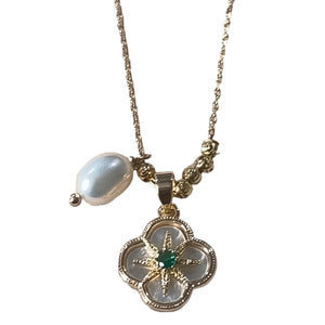 EMERALD clover  Necklace - image