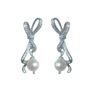 Ribbons Salt Water Pearl Earrings - image
