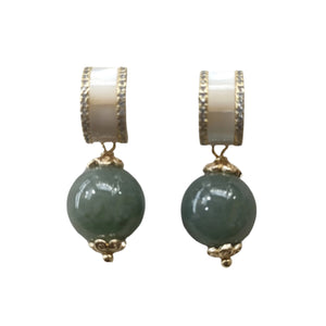 Mop Loop jade Earrings - image