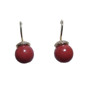 NATURAL CORAL HOOK EARRINGS - image