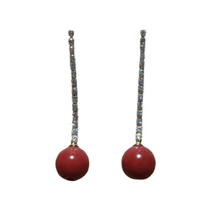 Natural Coral Diamond drop earrings - image