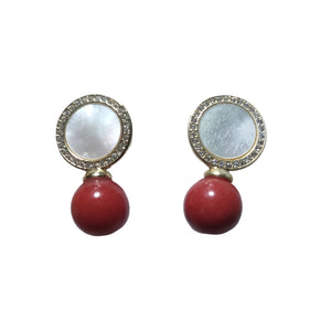 Natural Coral MOP earrings - image