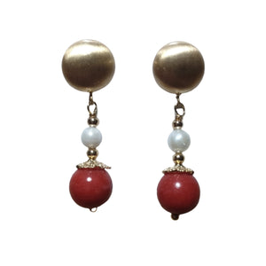 Natural Coral Matte Earrings - image