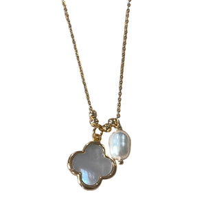 Plain Clover  MOP necklace - image