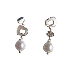 Saltwater Pearl Earrings  Geo - image