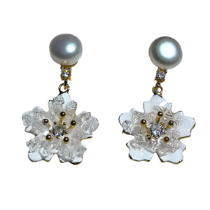 White Frehwater Pearl Dangling Earring19 - image