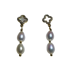 White Frehwater Pearl Dangling Earrings14 - image