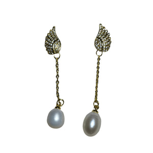 White Frehwater Pearl Dangling Earrings69 - image