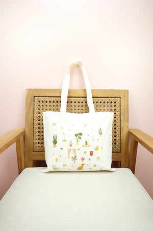 Yoga on Small Natural Canvas Tote - image