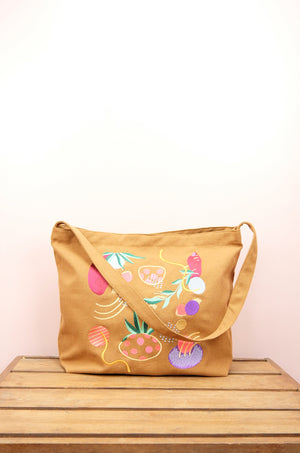 Comet on Dark Khaki Canvas Medium Sling Bag - image