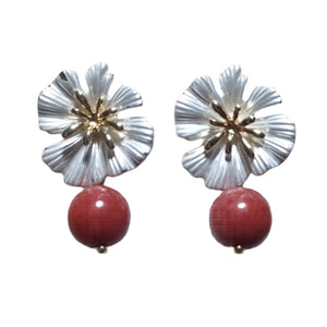 Natural Coral Flower earrings - image