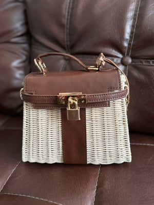 Rattan X Leather 2-way Bag - image