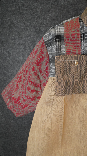 1-of-1 Short-Sleeved Barong with Handwoven Patchworks from Ifugao and Abra - image