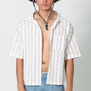 Box Crop Cuban - Blanco Stripes - image