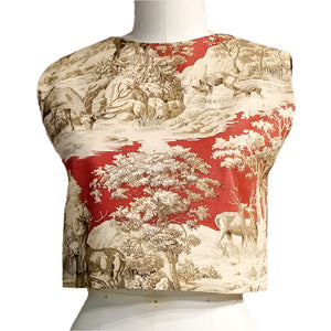 Emma Open Back Top in Maroon Deer - image