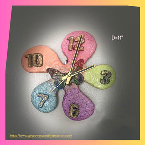 Butterfly Bloom Recycled Wall Clock - image