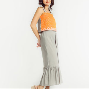 Annita Set in Grey with Orange Inabel - image