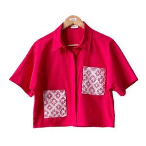 Celeste Top in Red with Red Inabel Pockets - image