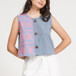 Franceska Top in Denim - image